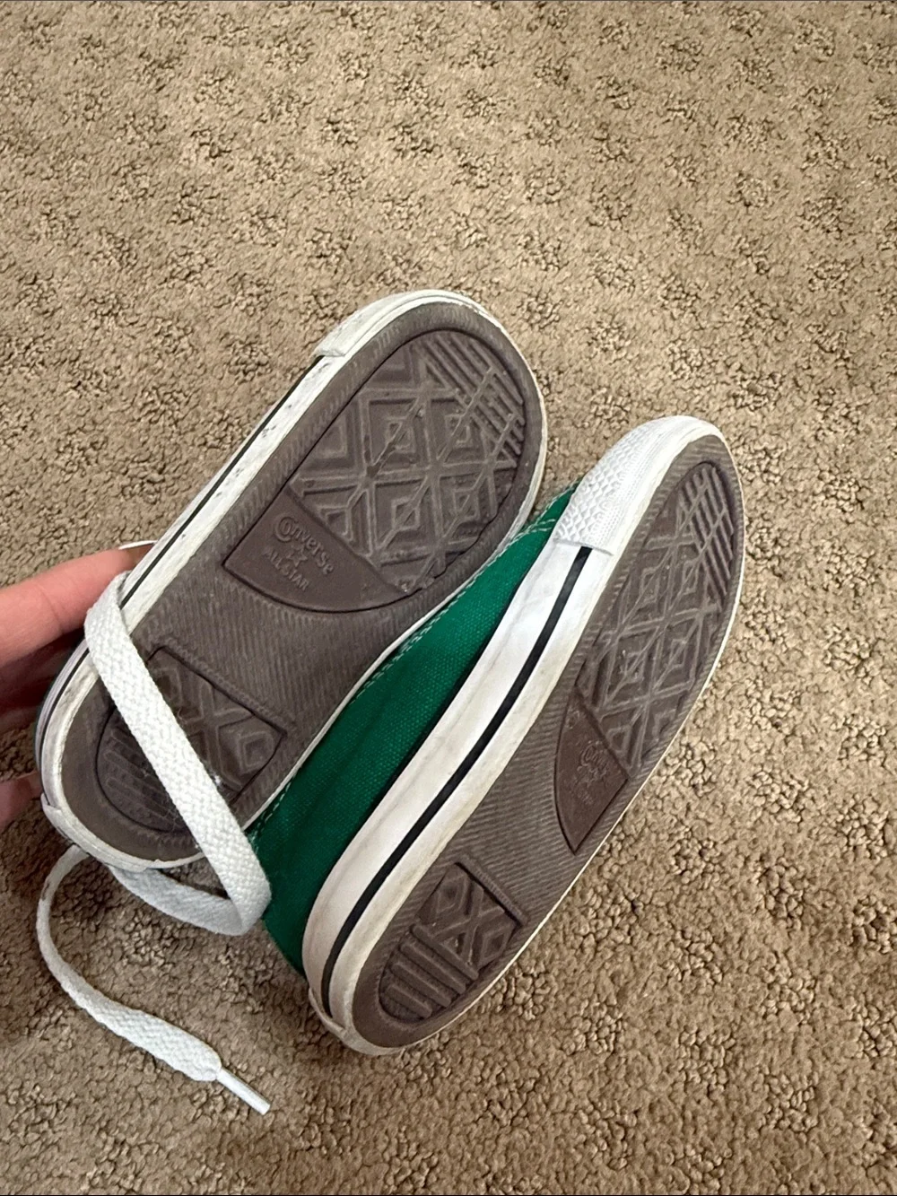 Converse Kids Green Canvas Low-Top Sneakers